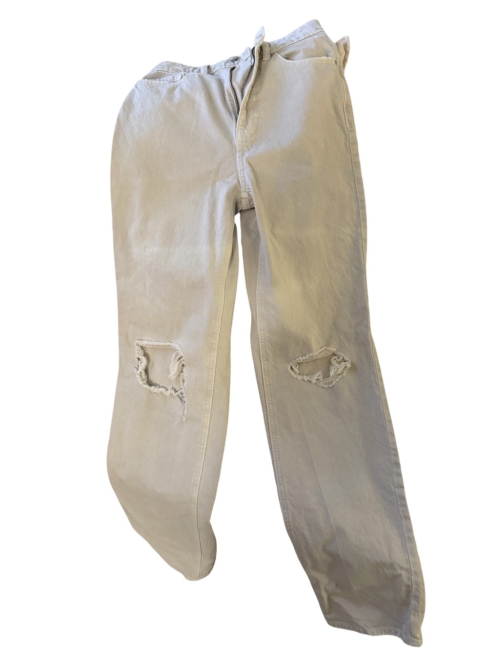 90’s PacSun Women's Beige Distressed Boyfriend Jeans